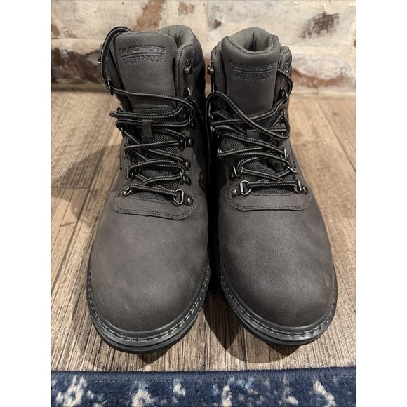 Skechers Mens Waterproof Relaxed Fit Corado Jaxx Boots - Charcoal - New Sz 10 - Picture 4 of 6